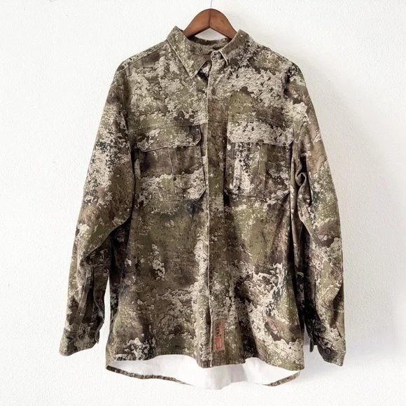 REDHEAD Silent-Hide Camo Button-Down Shirt XL True Timber Strata Outdoor Utility - Picture 2 of 16